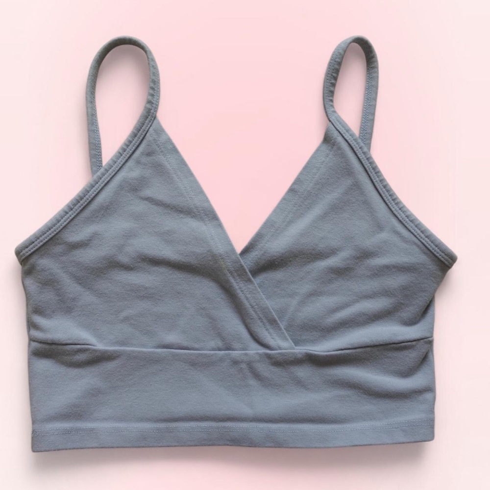 Limited Edition Brandy Melville Blue Crossover Crop Top